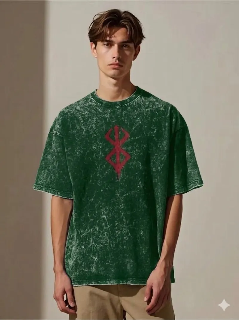 Men's Acid Wash Drop Shoulder T-Shirt, Pure Cotton 250 GSM