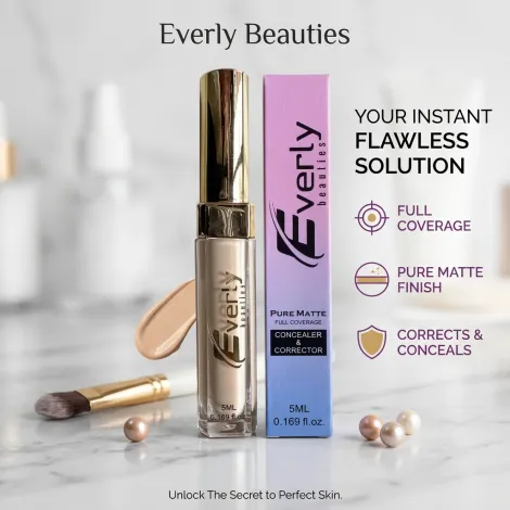Everly Beauties Pure Matte ফুল কভারেজ কনসিলার ও কারেক্টর - Creamy Natural