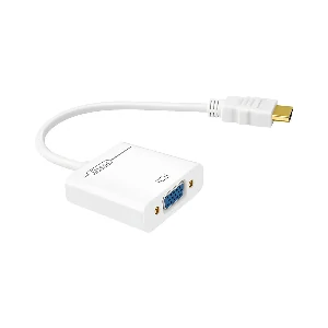 Dtech HDMI Male to VGA Female White কনভার্টার উইথ অডিও