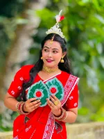 পানপাতা ডিজাইনের কটন শাড়ি ম্যাচিং ব্লাউজ পিসসহ