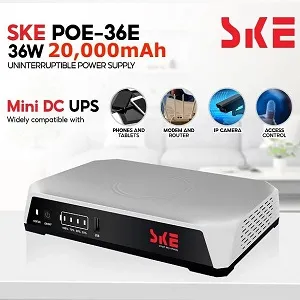 SKE POE-36E-LFP মিনি DC UPS 20,000mAh 36W, লিথিয়াম আয়রন ফসফেট ব্যাটারি