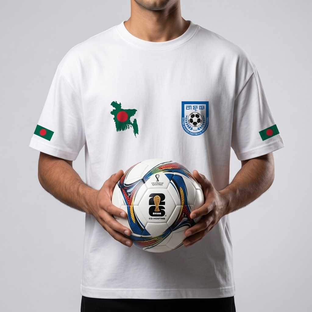 Bangladesh Football Edition ড্রপ-শোল্ডার টি-শার্ট