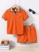 Kids' Pure Cotton Polo Shirt and Pant Set, 1 to 10 Years