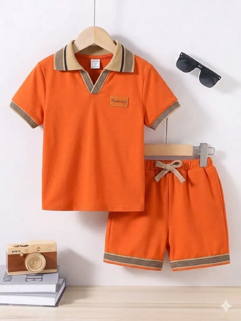 Kids' Pure Cotton Polo Shirt and Pant Set, 1 to 10 Years