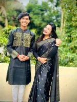 Silk Saree and Dhupian Panjabi Couple Set for Special Occasions