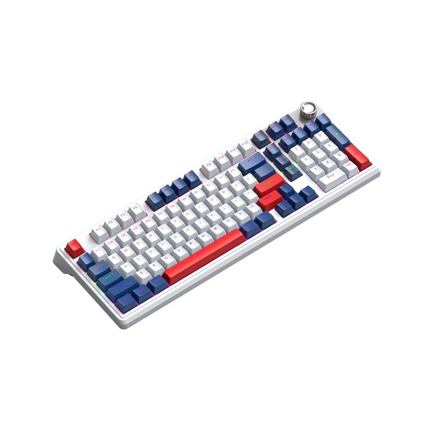 T-Wolf T78 RGB Tri Mode Red Switch Mechanical Gaming Keyboard White