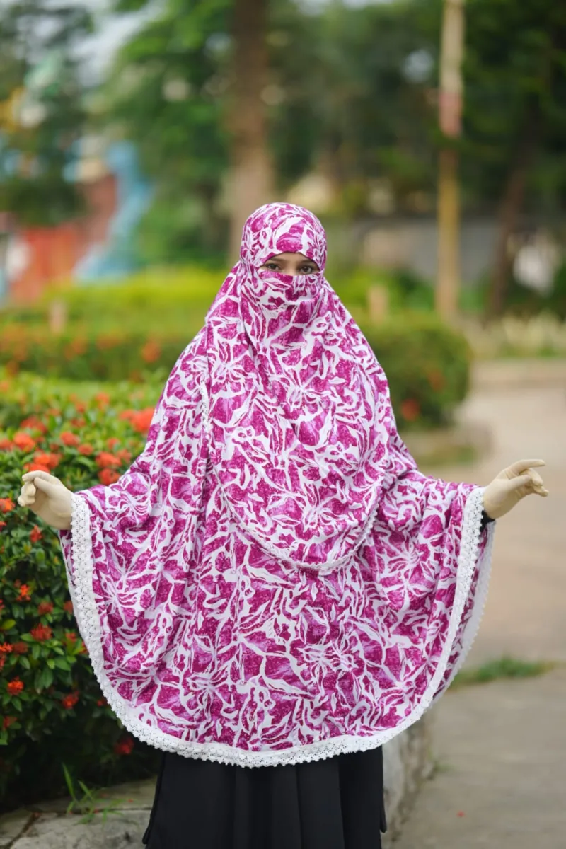 Viscose Cotton Niqab Hijab, Front 45 Inch and Gher 150 Inch