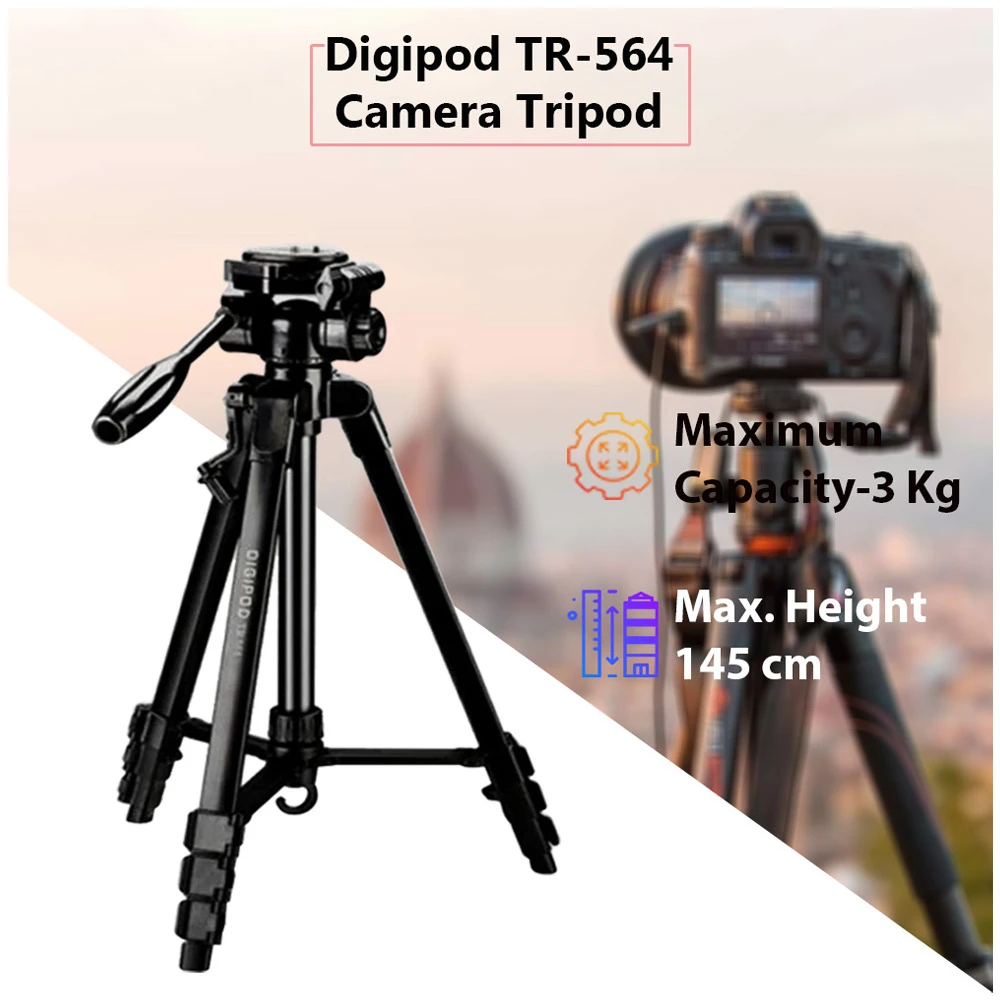 Digipod TR-564 Aluminium Camera Tripod 145 cm Black