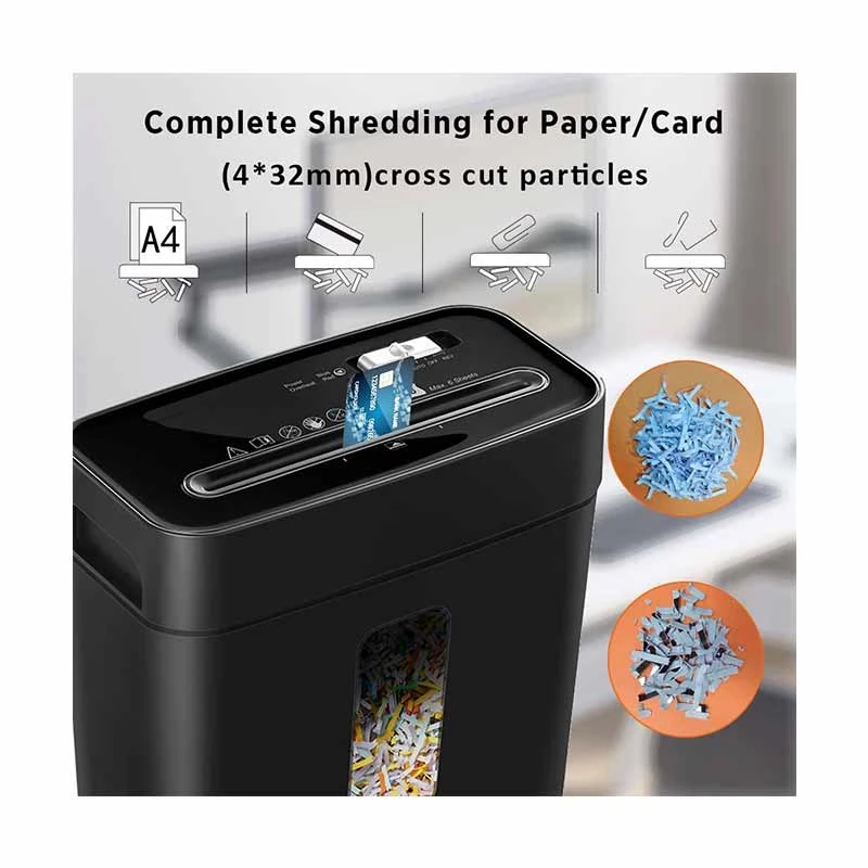 Ofitech OS610C Cross Cut 6 Sheet Black Paper Shredder