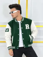 Unisex Cotton Varsity Jacket with DTF Print, 300 GSM
