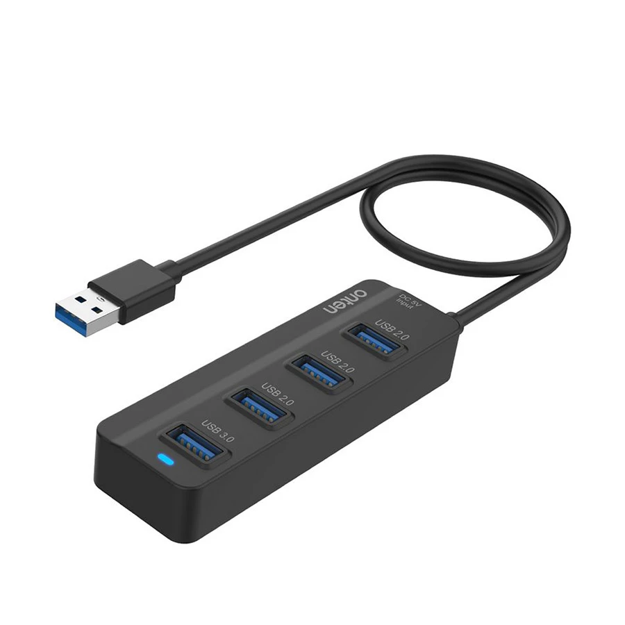Onten OTN-2305 USB Male to Quad USB Female Hub Black