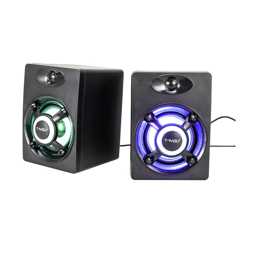 T-Wolf S1 RGB 2:0 Wired Gaming Speaker Black