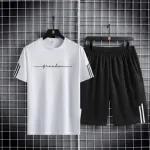 Men's Mesh T-Shirt with Short Pant, 160 GSM Two-Piece, 6 Colours