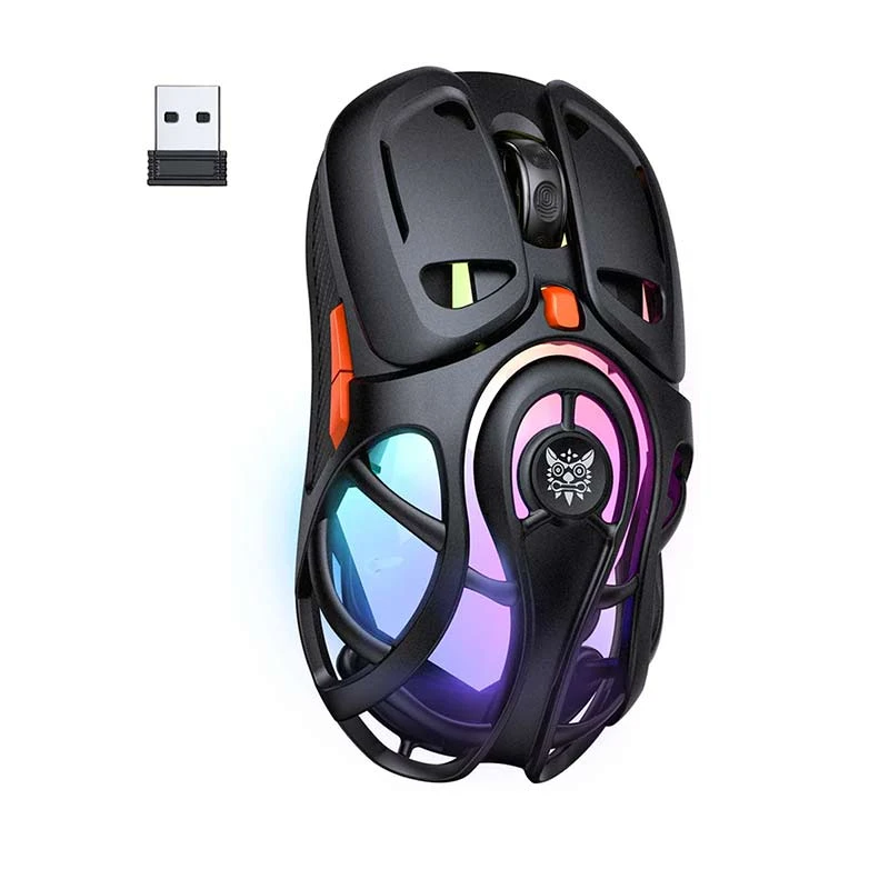 Onikuma DM02 Honeycomb RGB Tri-Mode Wireless Gaming Mouse Black