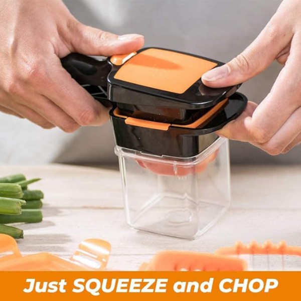 Nicer Quick Dicer স্টেইনলেস স্টিল 5-ইন-1 ফল ও সবজি কাটার সেট