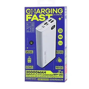 Remax RPP-292 20000mAh 22.5W PD+QC পাওয়ার ব্যাংক – সাদা