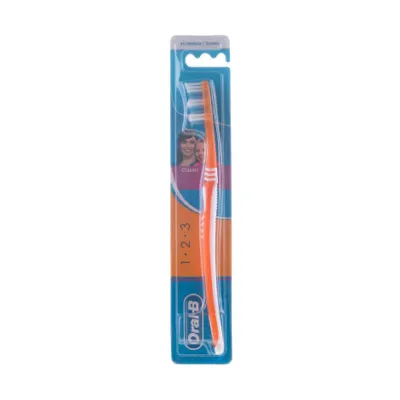 Oral-B 1 2 3 Classic 40 মিডিয়াম টুথব্রাশ - কমলা