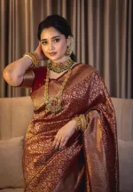 Elegant Banarasi Katan Saree for Special Occasions, 4 Colours