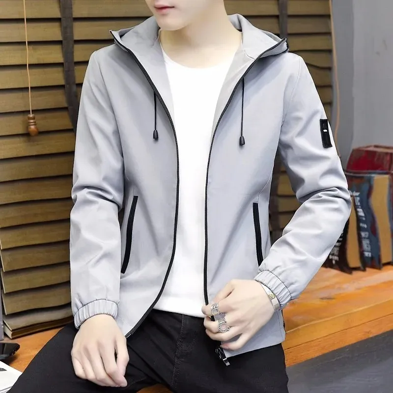 Men's Bonded Fabric Hoodie with Waterproof Zipper, 260 GSM