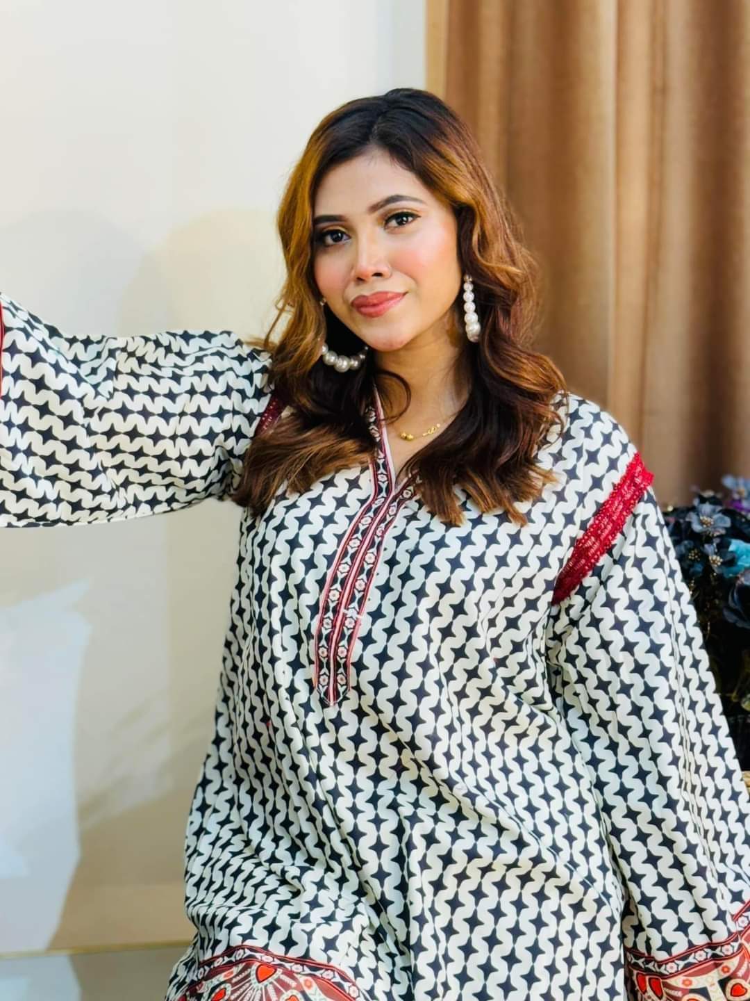 Majolica Print Co-Ord Set for Women, Body Sizes 38 to 46