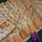 Weaver-Made Silk Katan Banarasi Saree, Saree Only, 6 Colours