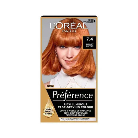 L'Oreal Preference হেয়ার কালার, শেড 7.4 Mango Copper