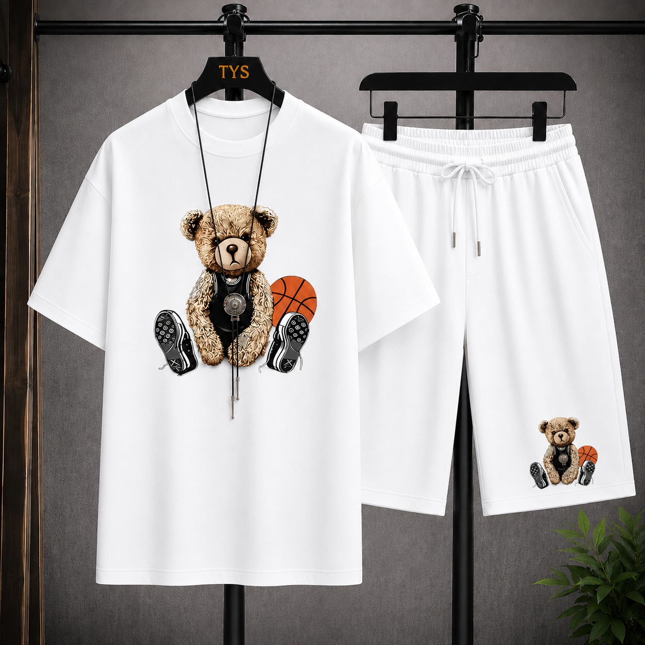 Men's Mesh T-Shirt and Shorts Two-Piece Set, 160 GSM, Sizes M to XL