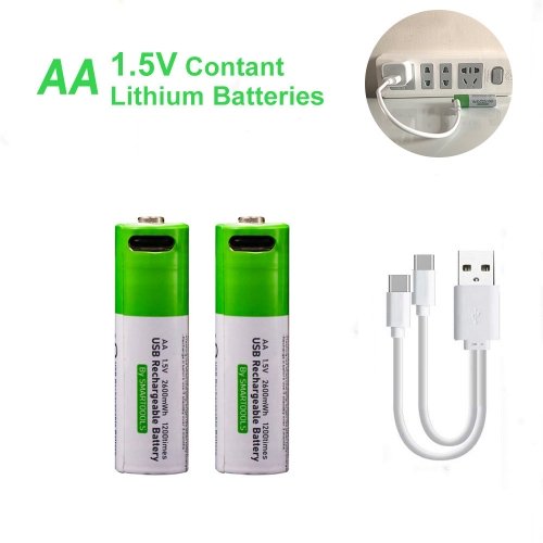 USB Type-C রিচার্জেবল AA ব্যাটারি 1.5V, ফাস্ট চার্জিং (4 পিস)