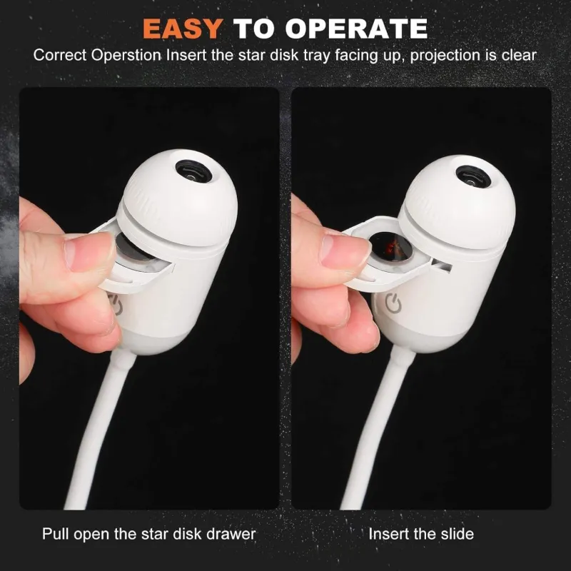 2-in-1 মিনি স্টার প্রজেক্টর নাইট লাইট – USB প্লাগ