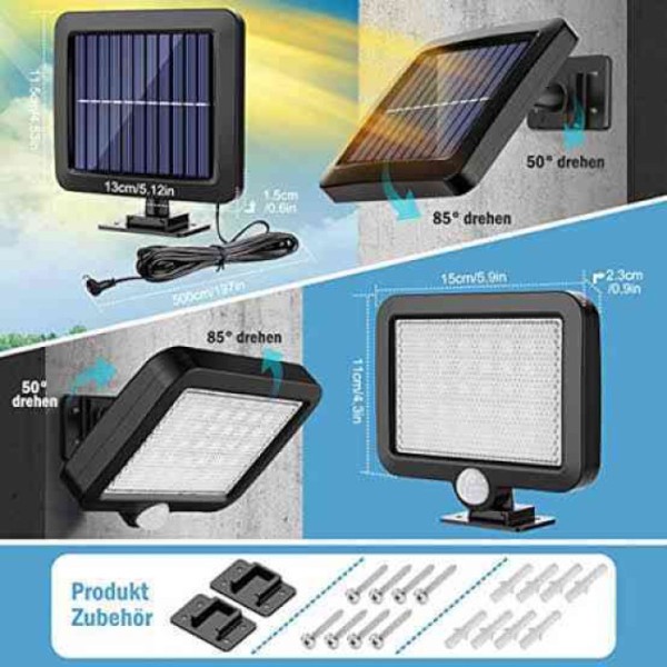 56LED ইনডোর-আউটডোর সোলার সেন্সর লাইট