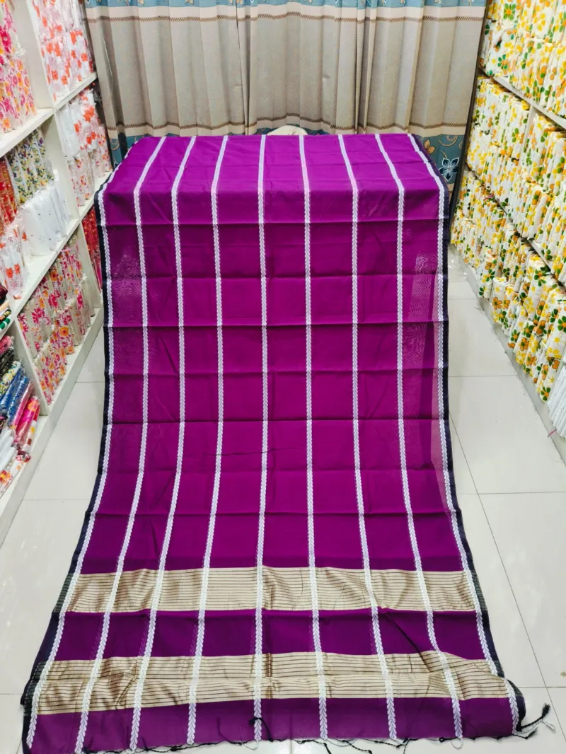 Tangail Half Silk Saree with Running Blouse, 12.5 Haath