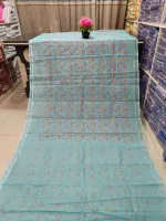 Half Silk Saree with Skin Print Work, No Blouse Piece