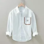 Men's Casual Cotton Shirt with Full Sleeves, Size L Only