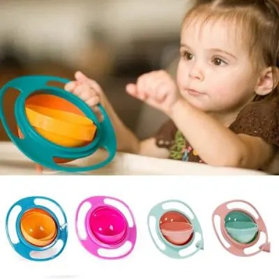 Magic Gyro Bowl 360 Degree Rotate Spill-Proof Bowl