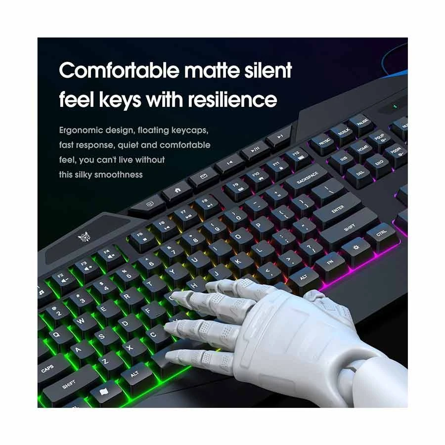Onikuma TZ3006 Wired Gaming Keyboard, Mouse & Mouse Pad Combo Black