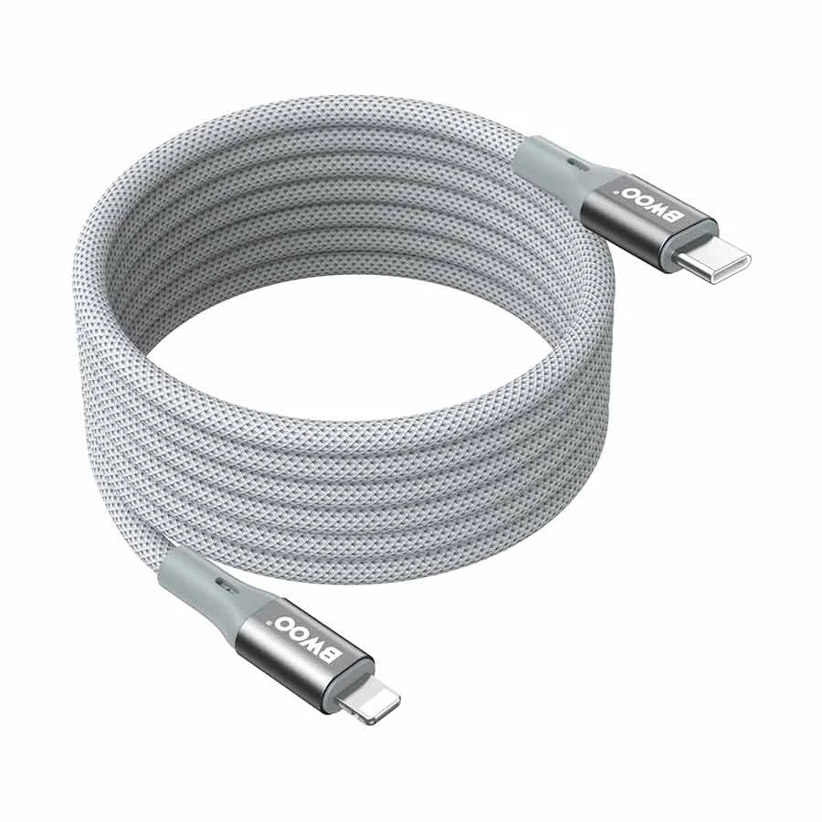 Bwoo BO-X311C-L 27W USB-C to Lightning Braided Cable 1 Meter Gray