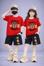Kids' 200 GSM Drop Shoulder Tee and Pant Set, Sizes 2-3Y and 4-5Y