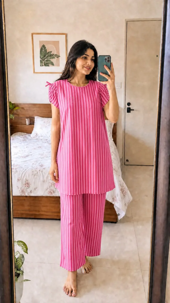 Cotton T-Shirt and Pant Set, Free Size, 6 Colour Choices