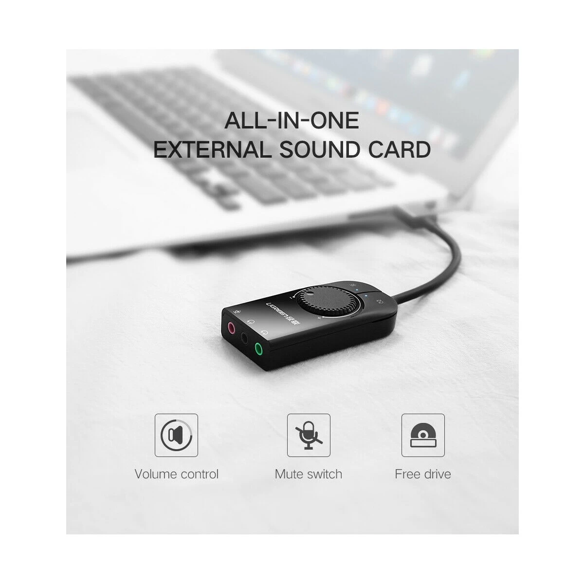 UGREEN CM129 (40964) USB Male to Tri 3.5mm Female Audio Converter