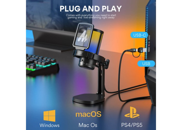 MAONO DGM20 গেমারওয়েভ কনডেনসার USB গেমিং RGB মাইক্রোফোন