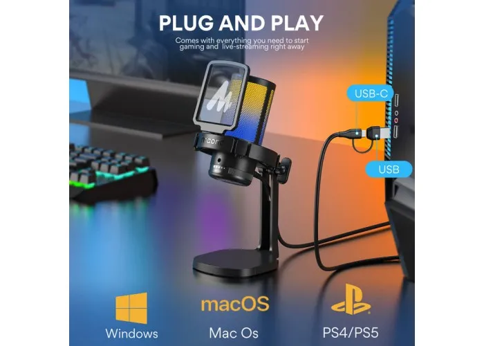 MAONO DGM20 GamerWave কনডেনসার USB গেমিং RGB মাইক্রোফোন