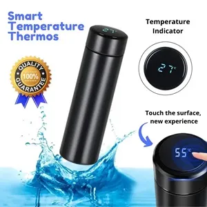 SMART ডিজিটাল LED থার্মাল ফ্লাস্ক, টেম্পারেচার ইন্ডিকেটরসহ স্টেইনলেস স্টিল ফ্লাস্ক