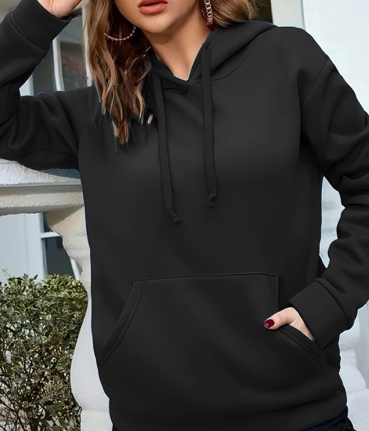 Women's Solid Colour Fleece Blend Hoodie, 270-280 GSM, 2 Colours