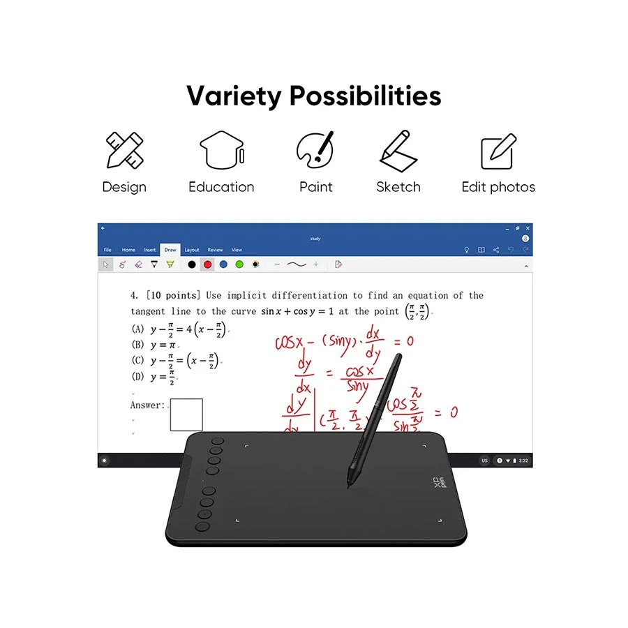 XP-Pen Deco 01 V3 Black Android Drawing Graphic Tablet