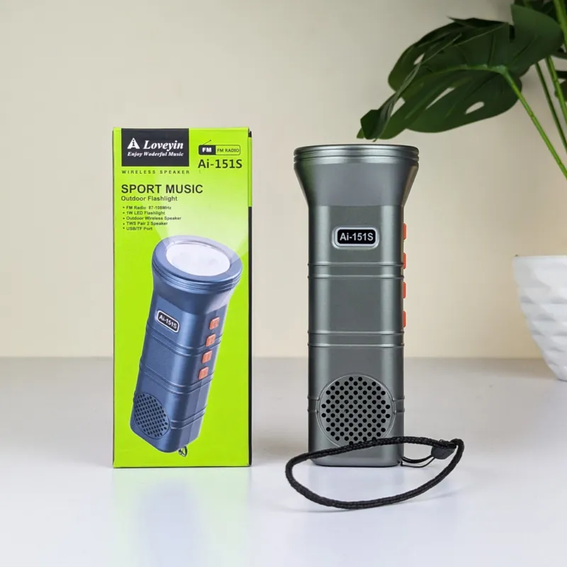 Ai-151s ওয়্যারলেস আউটডোর স্পিকার, ফ্ল্যাশলাইট সহ