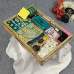 সিল্ক কাতান শাড়ি কম্বো সেট - ওশান গ্রিন