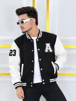 Unisex Cotton Varsity Jacket with DTF Print, 300 GSM
