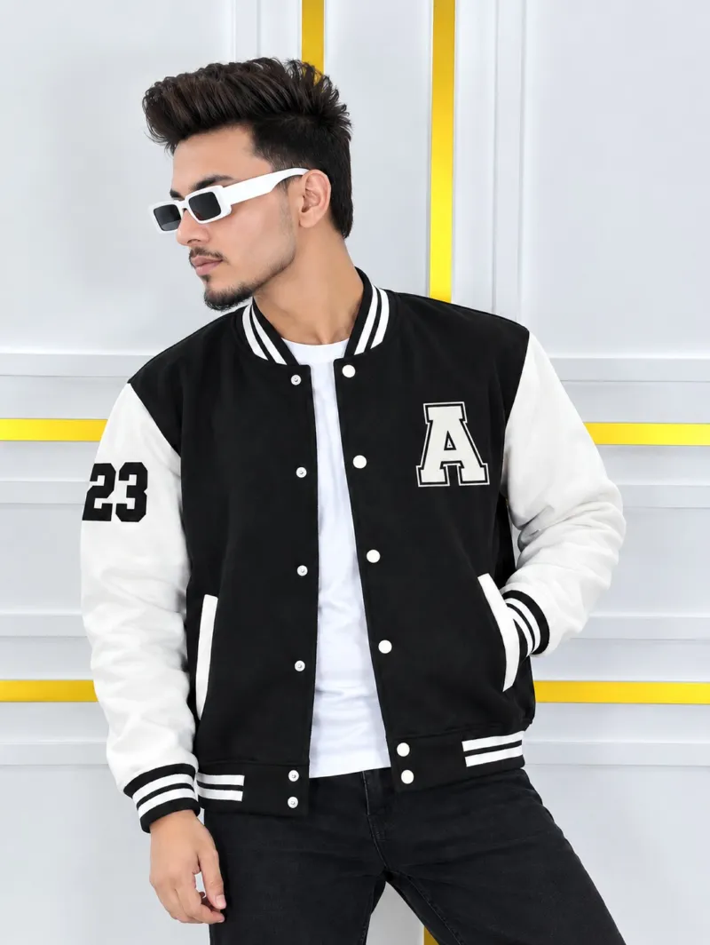 Unisex Cotton Varsity Jacket with DTF Print, 300 GSM