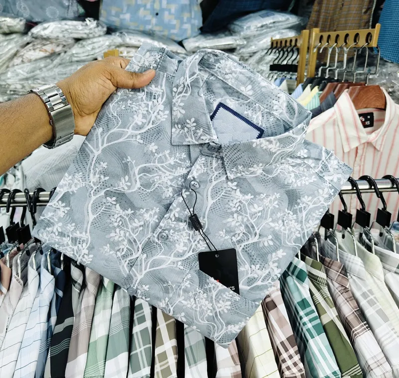Men's Slim Fit Half Sleeve Print Shirt, Pure Cotton, 4 Colours