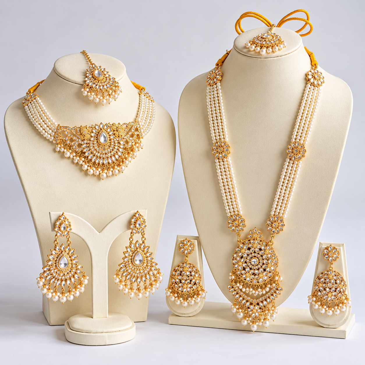 Royal Kundan & Pearl Complete Bridal Jewelry Set
